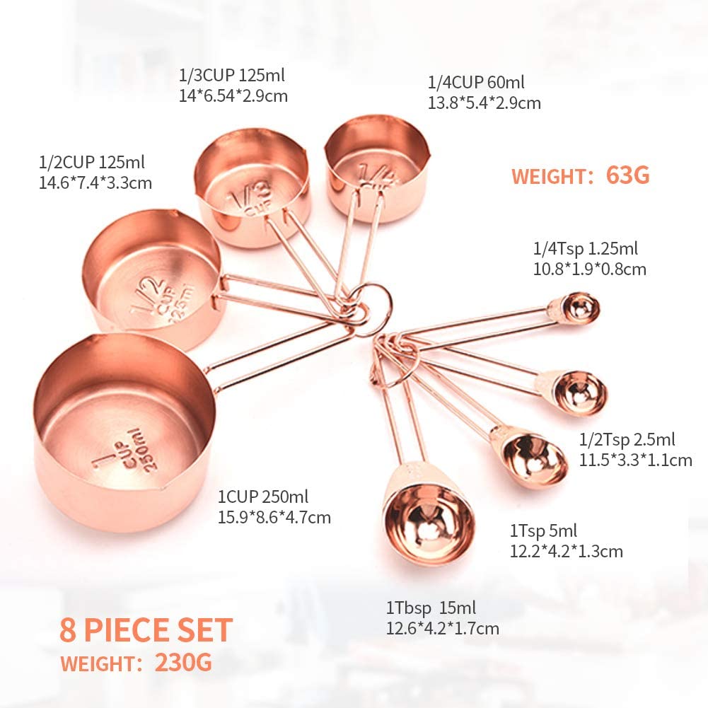 AY-BKM1023A rosegold measuring spoons and cups set
