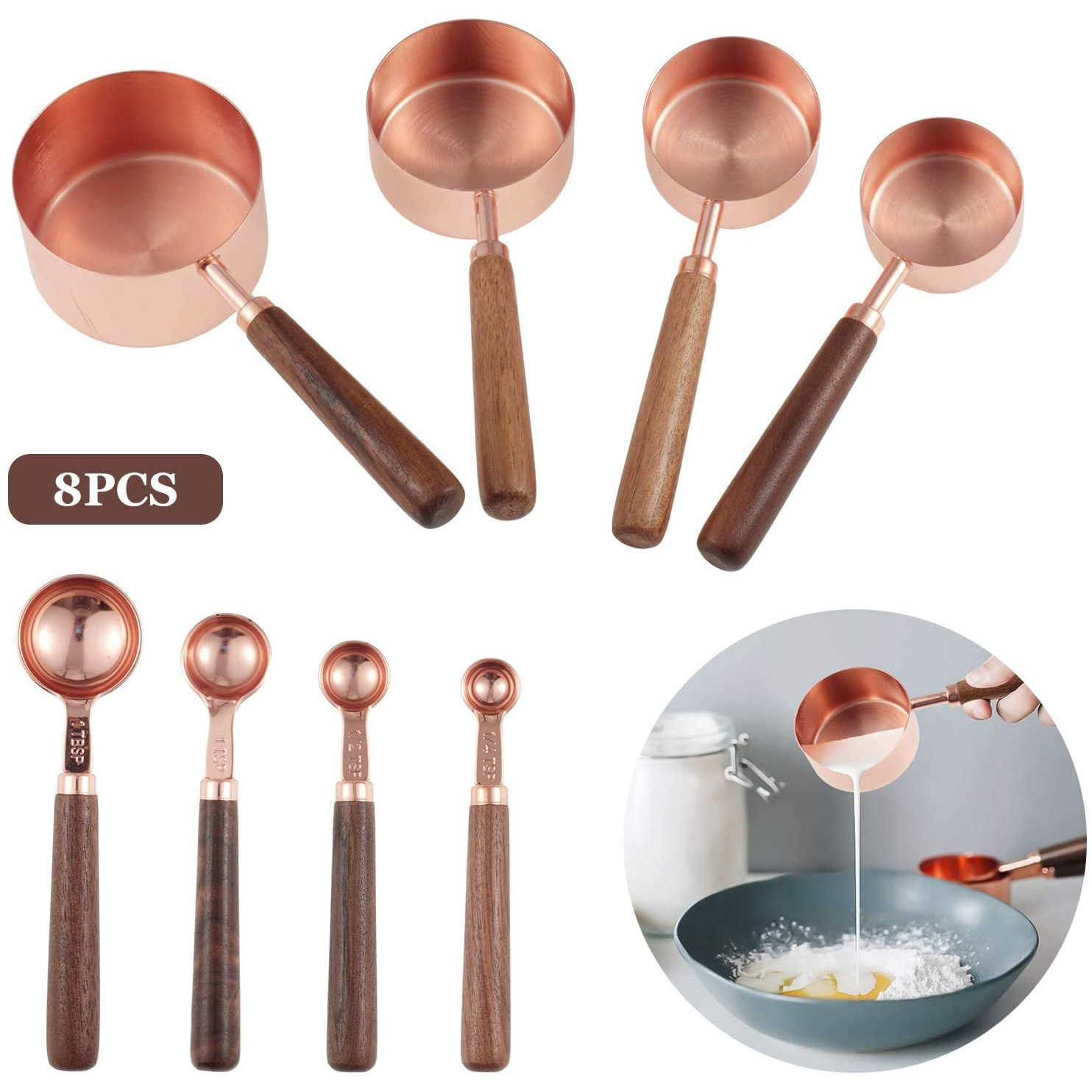 AY-BKM2045 8 pcs measuring cups and spoons set