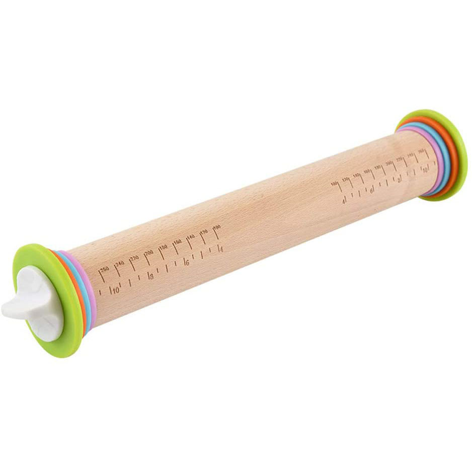 AY-BKR2016 wooden rolling pin with adjustable rings