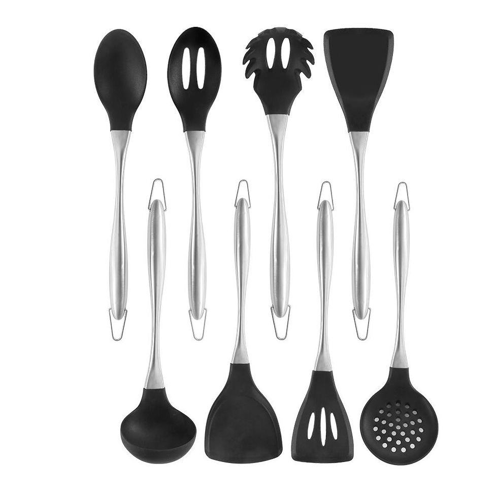 Silicone kitchen utensils set with SS handle